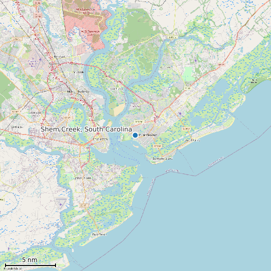 Map of Shem Creek, South Carolina Tide Prediction Station