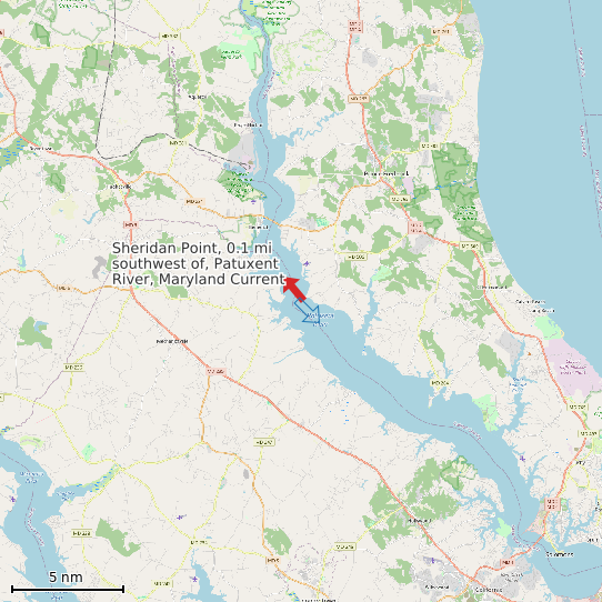 Map of Sheridan Point, 0.1 mi southwest of, Patuxent River, Maryland Current Prediction Station