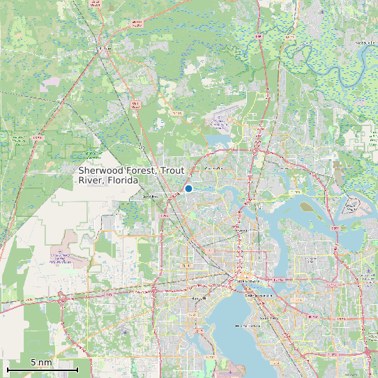 Map of Sherwood Forest, Trout River, Florida Tide Prediction Station