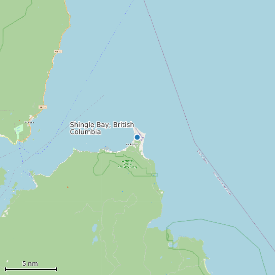 Map of Shingle Bay, British Columbia Tide Prediction Station