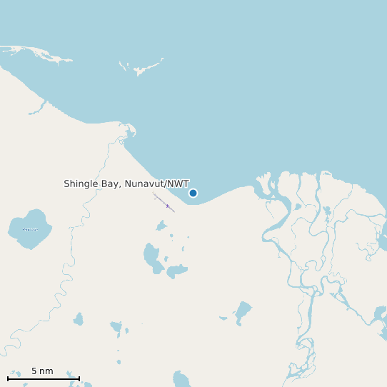 Map of Shingle Bay, Nunavut/NWT Tide Prediction Station