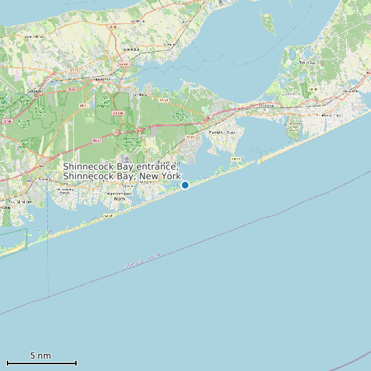 Map of Shinnecock Bay entrance, Shinnecock Bay, New York Tide Prediction Station