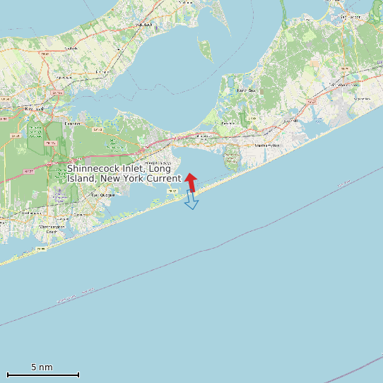 Map of Shinnecock Inlet, Long Island, New York Current Prediction Station