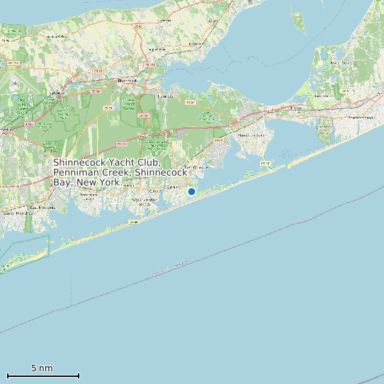 Map of Shinnecock Yacht Club, Penniman Creek, Shinnecock Bay, New York Tide Prediction Station