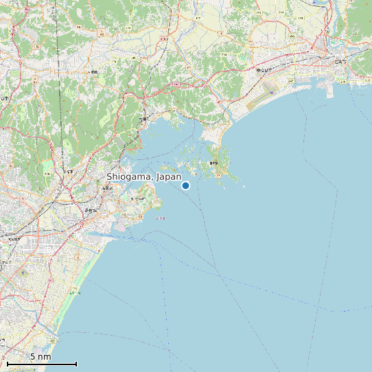 Map of Shiogama, Japan Tide Prediction Station