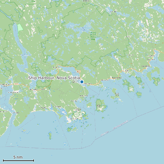 Map of Ship Harbour, Nova Scotia Tide Prediction Station