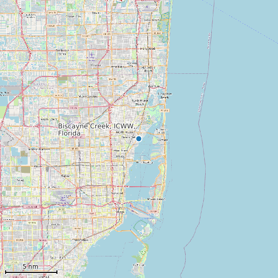 Map of Biscayne Creek, ICWW, Florida Tide Prediction Station