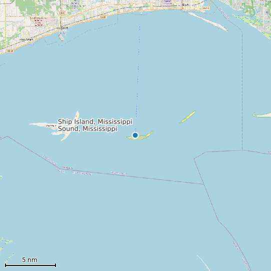 Map of Ship Island, Mississippi Sound, Mississippi Tide Prediction Station