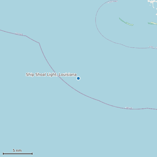 Map of Ship Shoal Light, Louisiana Tide Prediction Station