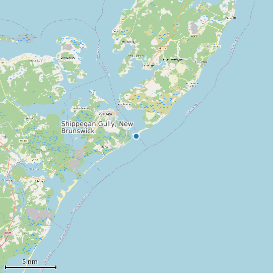 Map of Shippegan Gully, New Brunswick Tide Prediction Station