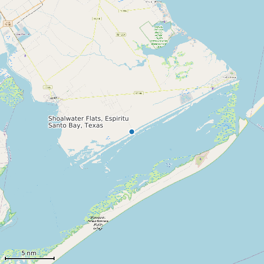 Map of Shoalwater Flats, Espiritu Santo Bay, Texas Tide Prediction Station