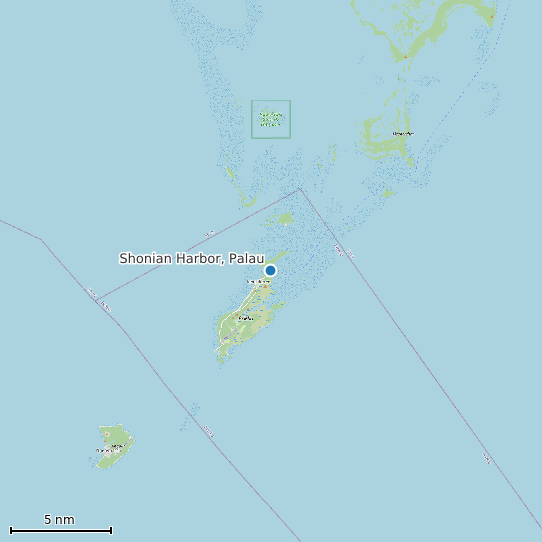 Map of Shonian Harbor, Palau Tide Prediction Station
