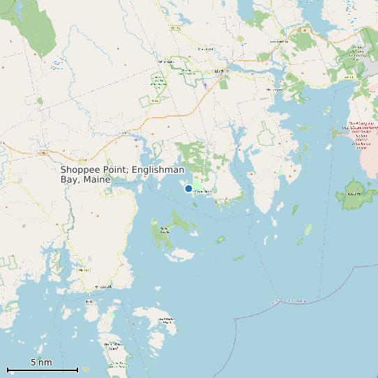 Map of Shoppee Point, Englishman Bay, Maine Tide Prediction Station