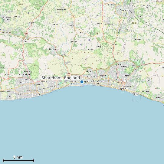 Map of Shoreham, England Tide Prediction Station