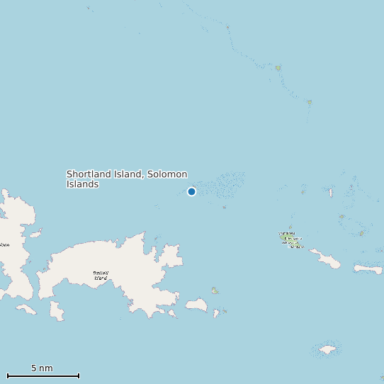 Map of Shortland Island, Solomon Islands Tide Prediction Station