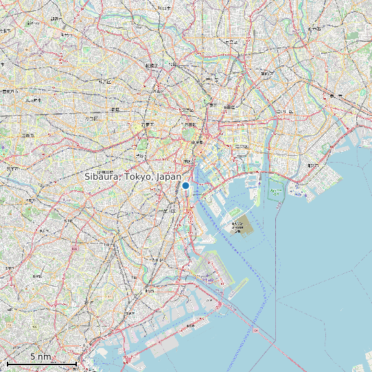 Map of Sibaura, Tokyo, Japan Tide Prediction Station