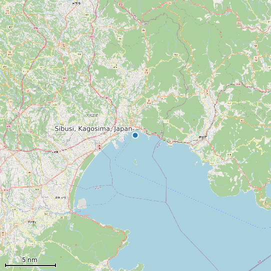 Map of Sibusi, Kagosima, Japan Tide Prediction Station