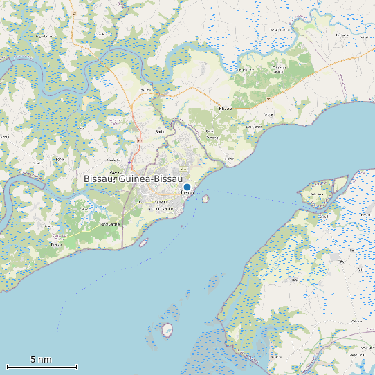 Map of Bissau, Guinea-Bissau Tide Prediction Station