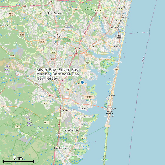 Map of Silver Bay, Silver Bay Marina, Barnegat Bay, New Jersey Tide Prediction Station