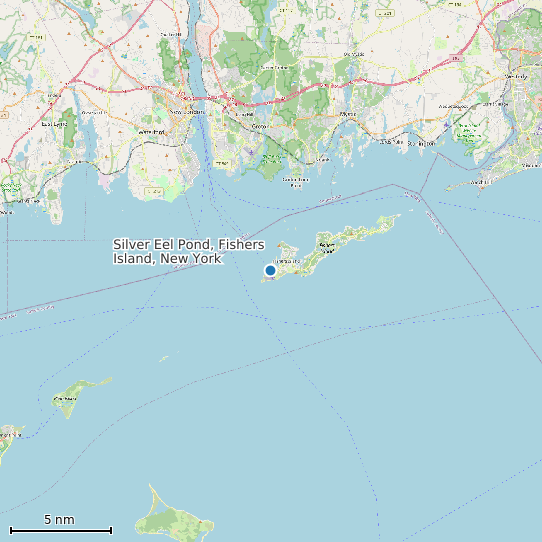Map of Silver Eel Pond, Fishers Island, New York Tide Prediction Station