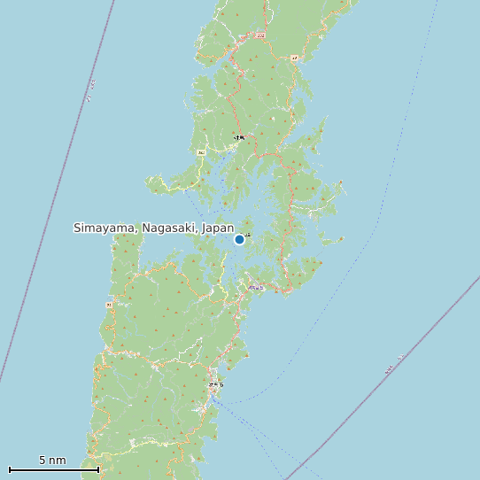 Map of Simayama, Nagasaki, Japan Tide Prediction Station