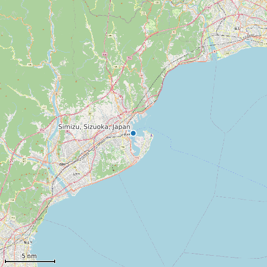 Map of Simizu, Sizuoka, Japan Tide Prediction Station