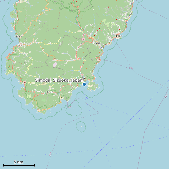 Map of Simoda, Sizuoka, Japan Tide Prediction Station