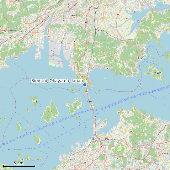 Map of Simotui, Okayama, Japan Tide Prediction Station