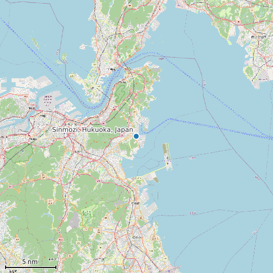 Map of Sinmozi, Hukuoka, Japan Tide Prediction Station