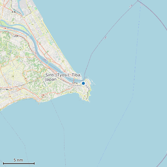 Map of Sinti (Tyosi), Tiba, Japan Tide Prediction Station