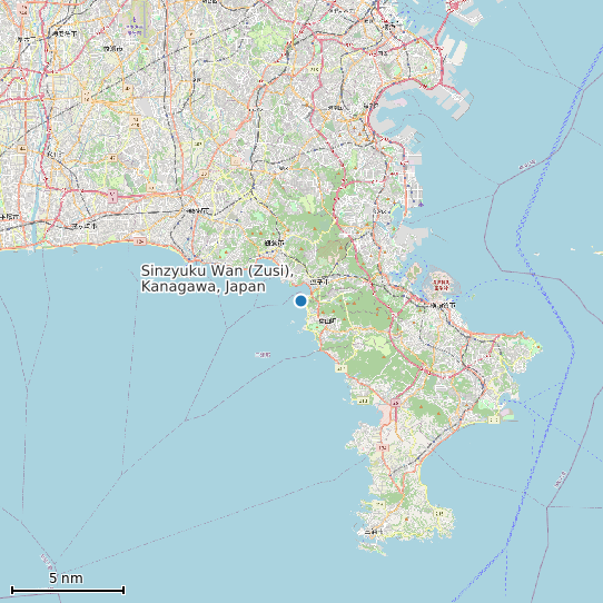 Map of Sinzyuku Wan (Zusi), Kanagawa, Japan Tide Prediction Station