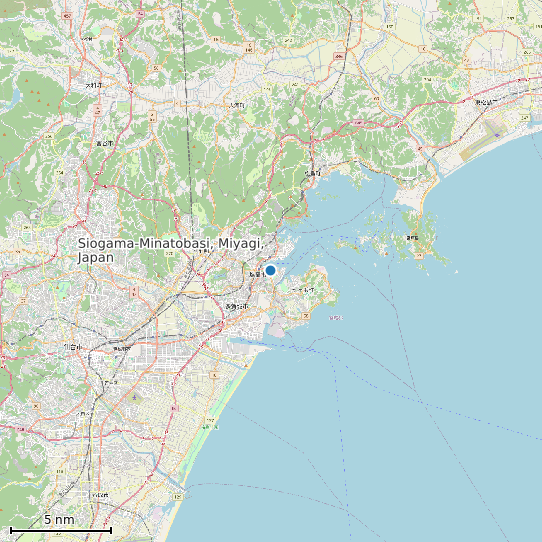 Map of Siogama-Minatobasi, Miyagi, Japan Tide Prediction Station