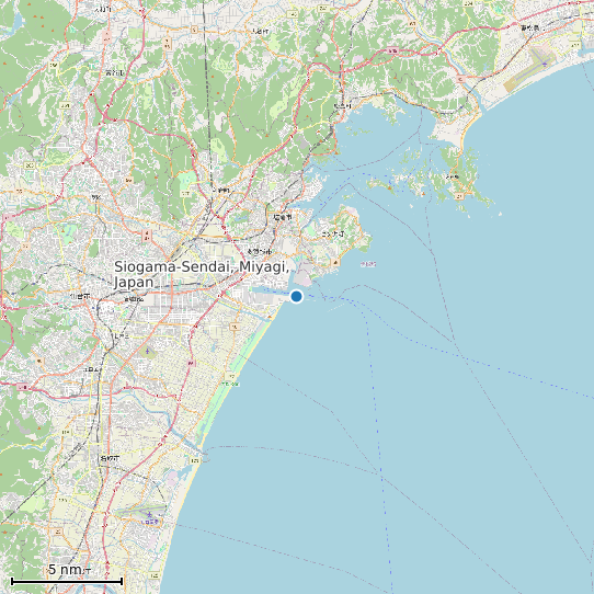 Map of Siogama-Sendai, Miyagi, Japan Tide Prediction Station