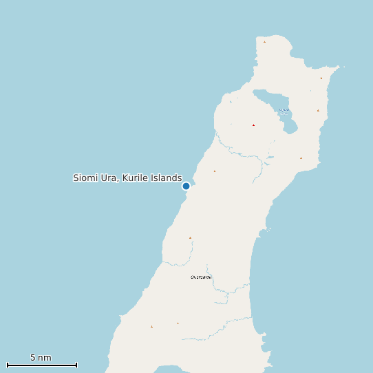Map of Siomi Ura, Kurile Islands Tide Prediction Station