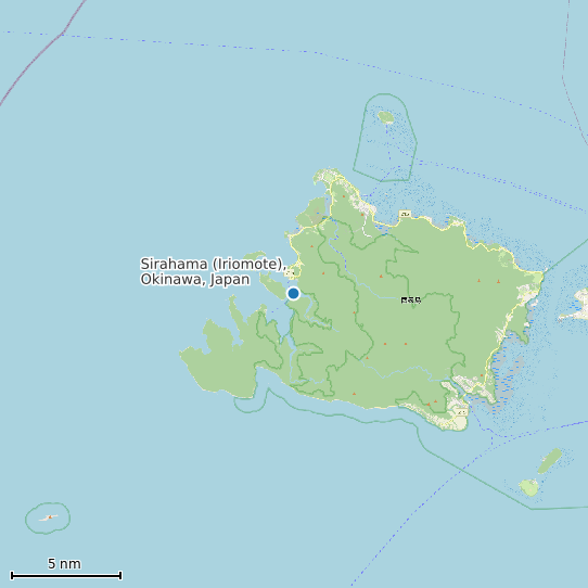 Map of Sirahama (Iriomote), Okinawa, Japan Tide Prediction Station