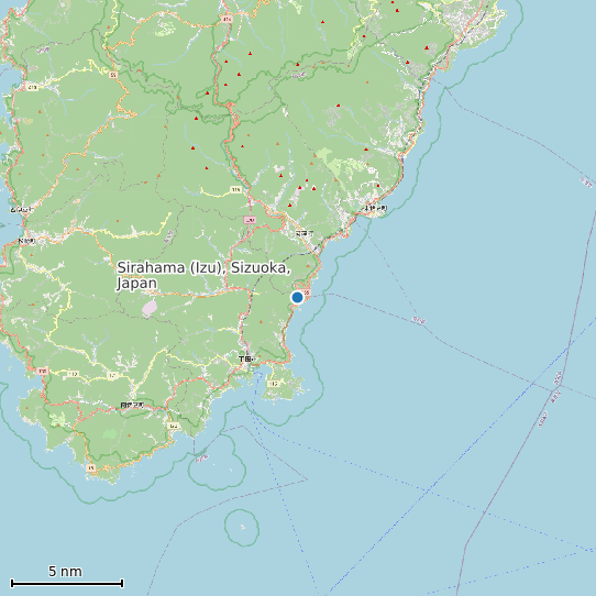 Map of Sirahama (Izu), Sizuoka, Japan Tide Prediction Station