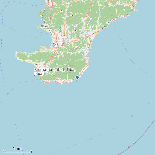 Map of Sirahama (Tiba), Tiba, Japan Tide Prediction Station