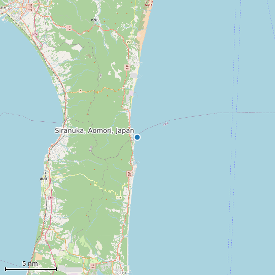 Map of Siranuka, Aomori, Japan Tide Prediction Station