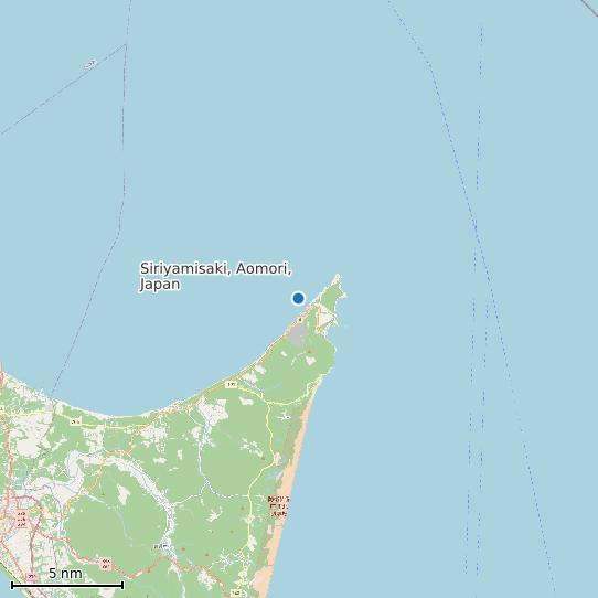 Map of Siriyamisaki, Aomori, Japan Tide Prediction Station