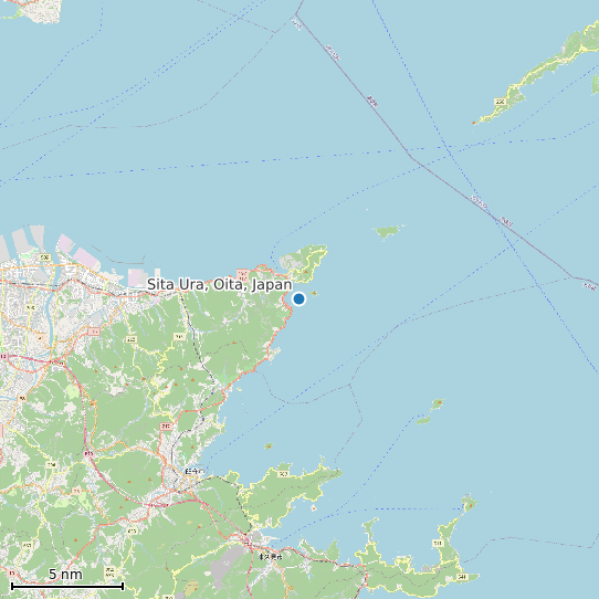 Map of Sita Ura, Oita, Japan Tide Prediction Station