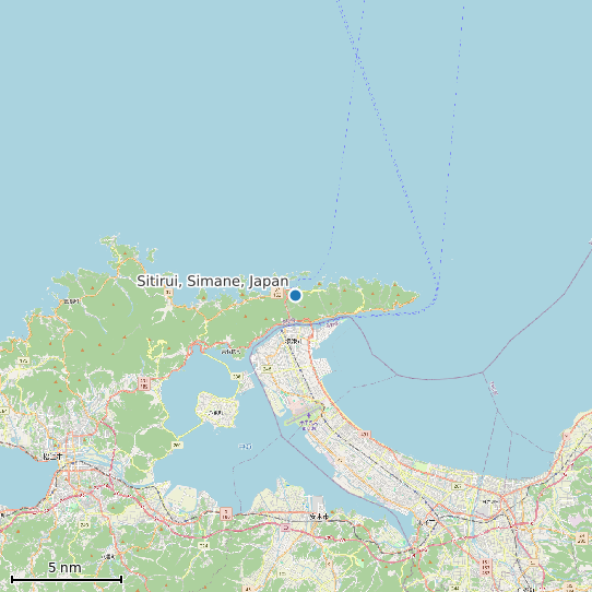 Map of Sitirui, Simane, Japan Tide Prediction Station