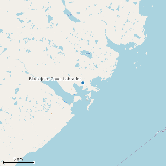 Map of Black Joke Cove, Labrador Tide Prediction Station