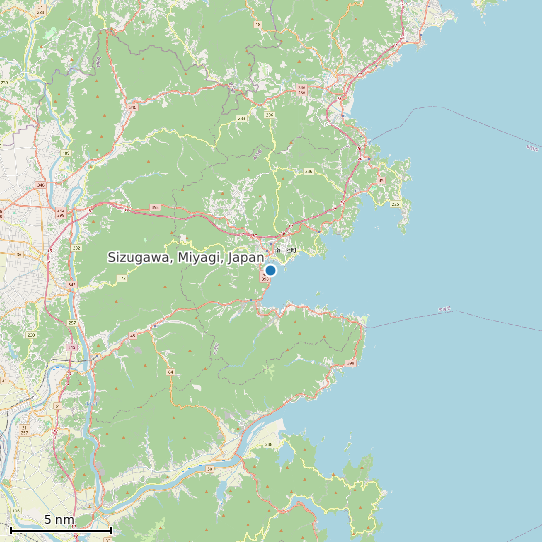 Map of Sizugawa, Miyagi, Japan Tide Prediction Station