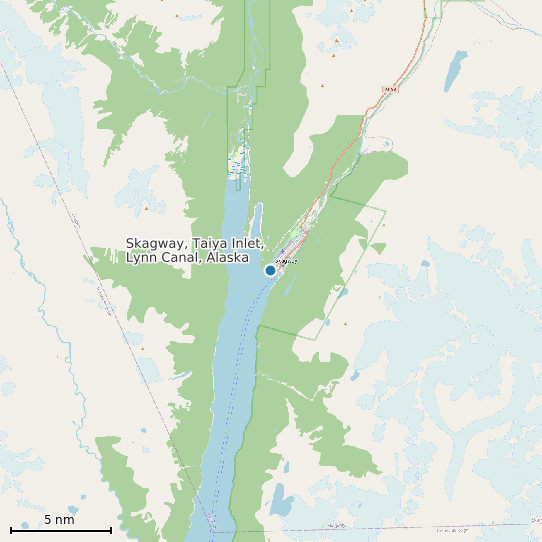 Map of Skagway, Taiya Inlet, Lynn Canal, Alaska Tide Prediction Station