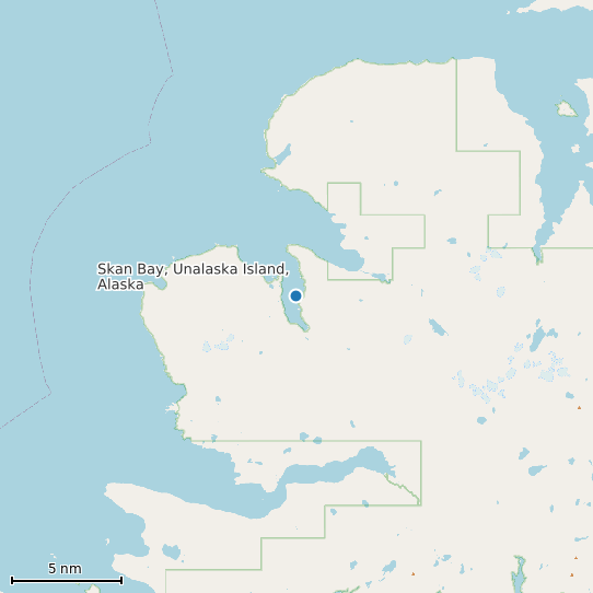 Map of Skan Bay, Unalaska Island, Alaska Tide Prediction Station