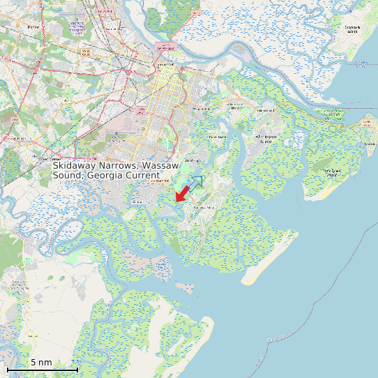 Map of Skidaway Narrows, Wassaw Sound, Georgia Current Prediction Station
