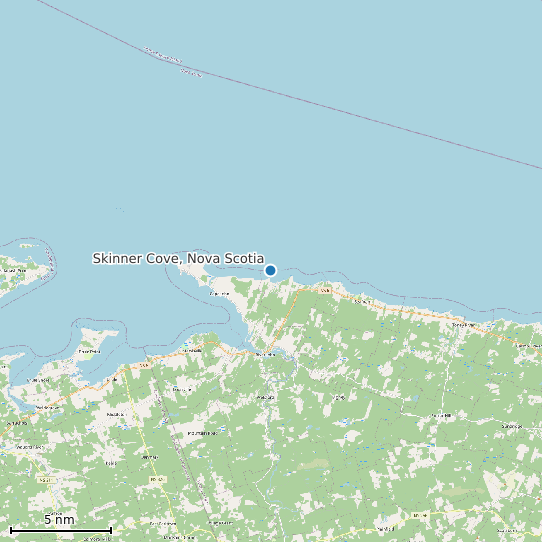 Map of Skinner Cove, Nova Scotia Tide Prediction Station