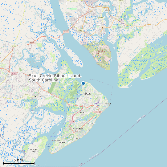 Map of Skull Creek, Ribaut Island, South Carolina Tide Prediction Station