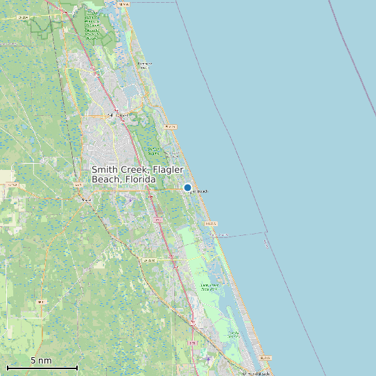 Map of Smith Creek, Flagler Beach, Florida Tide Prediction Station