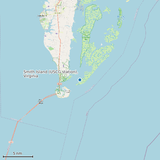 Map of Smith Island (USCG station), Virginia Tide Prediction Station